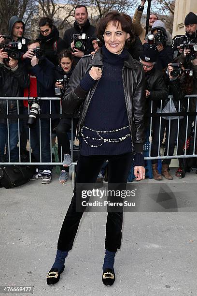 Ines De La Fressange attends the Chanel show as part of the Paris Fashion Week Womenswear Fall/Winter 2014-2015 on March 4, 2014 in Paris, France.