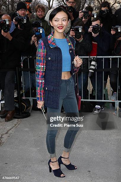 Rila Fukushima attends the Chanel show as part of the Paris Fashion Week Womenswear Fall/Winter 2014-2015 on March 4, 2014 in Paris, France.