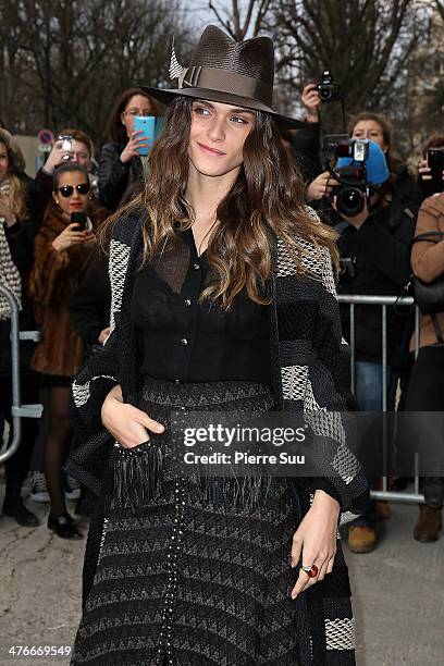 Elisa Sednaoui attends the Chanel show as part of the Paris Fashion Week Womenswear Fall/Winter 2014-2015 on March 4, 2014 in Paris, France.
