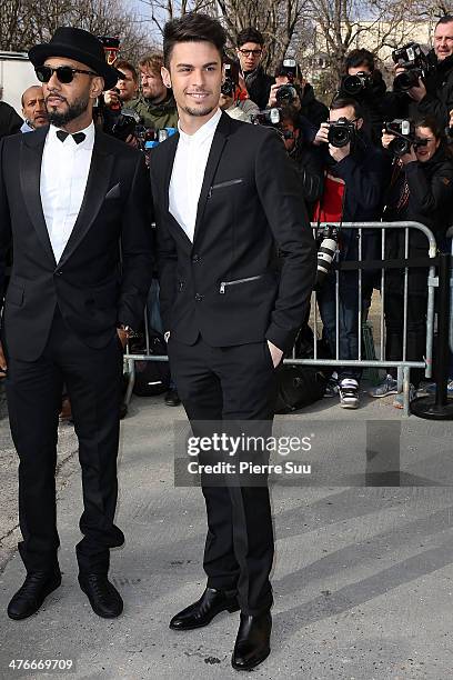 Rapper Swizz Beatz and Baptiste Giabiconi attend the Chanel show as part of the Paris Fashion Week Womenswear Fall/Winter 2014-2015 on March 4, 2014...