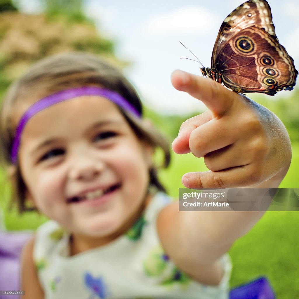 Girl with butterfly