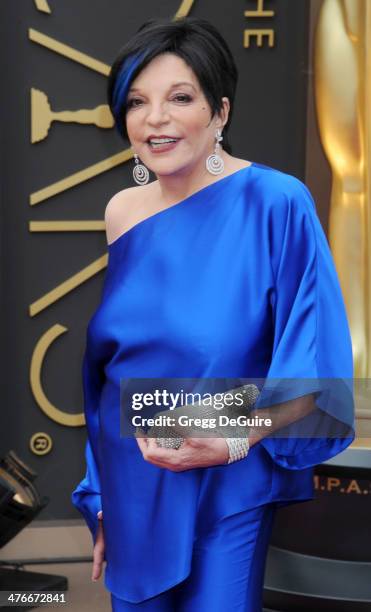 Actress/singer Liza Minnelli arrives at the 86th Annual Academy Awards at Hollywood & Highland Center on March 2, 2014 in Hollywood, California.