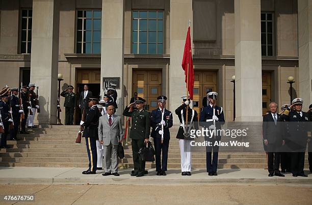 Secretary of Defense Ashton Carter and Gen. Fan Changlong , Vice Chairman of the Chinese Central Military Commission of People's Liberation Army,...