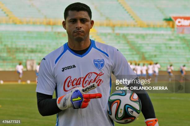 Honduras' national football team player Noel Valladares poses before a training session at the Olimpico Metropolitano stadium in San Pedro Sula, 240...