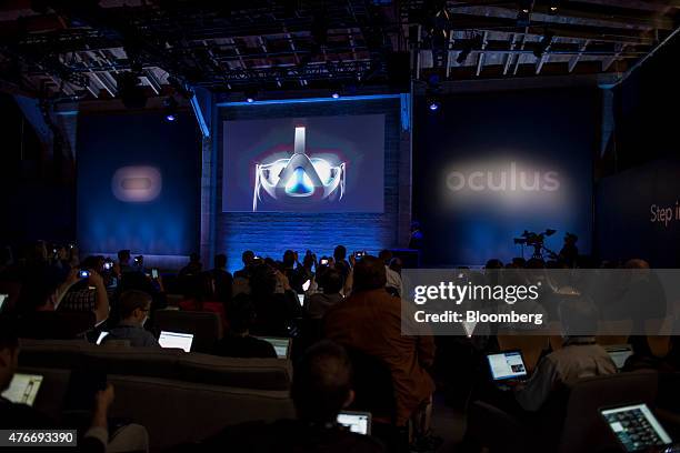 Brendan Iribe, co-founder and chief executive officer of Oculus VR Inc., speaks during the Oculus VR Inc. "Step Into The Rift" event in San...