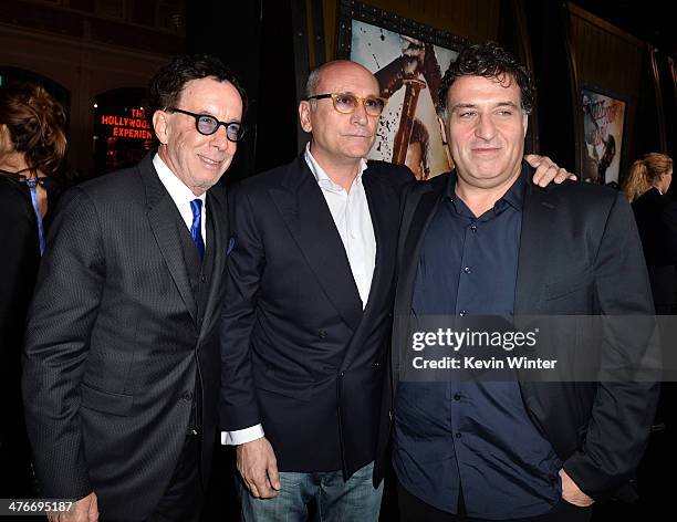 Producers Mark Canton, Gianni Nunnari and director Noam Murro attend the premiere of Warner Bros. Pictures and Legendary Pictures' "300: Rise Of An...