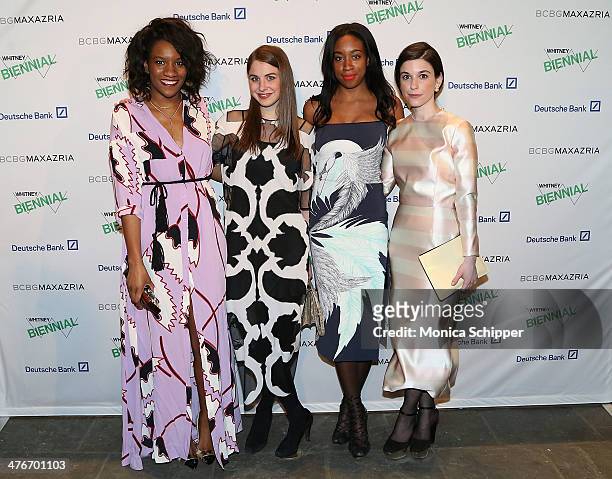 Danielle Prescod, Ruthie Friedlander, Chrissy Rutherford and Katie Ermilio attend the 2014 Whitney Biennial Opening Night Party at The Whitney Museum...