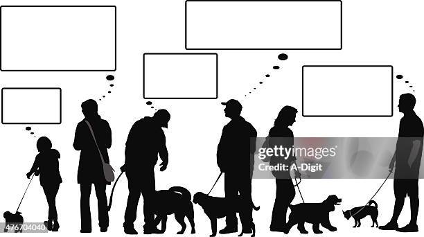 social dog owners thinking bubbles - dog stock illustrations stock illustrations