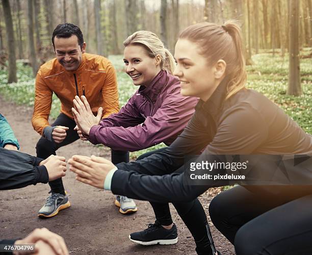 fitness is fun when you do it with friends - part of the group stock pictures, royalty-free photos & images