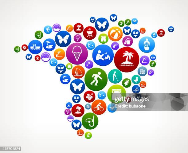 geenland summer time fun and outdoors vector graphic - roller skating background stock illustrations