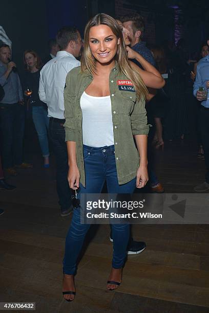 Sam Faiers arrives for The Official Idris Elba & Superdry Presentation at LCM, Superdry International Showroom on June 11, 2015 in London, England.
