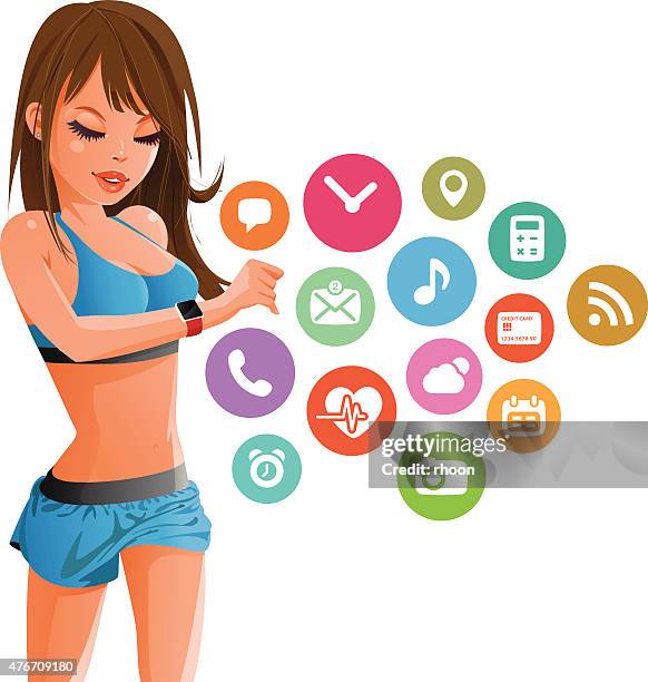 smart watch - activity tracker stock illustrations