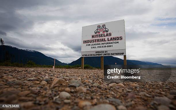 Industrial land for lease stands outside of Terrace, British Columbia, Canada, on Friday, June 5, 2015. Canadian stocks rose a second day as...