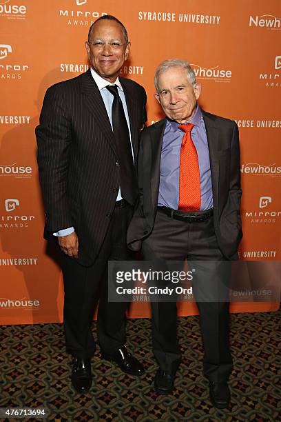 Journalist/ executive editor at The New York Times Dean Baquet and President of Advance Publications Donald Newhouse attend the Mirror Awards '15 at...