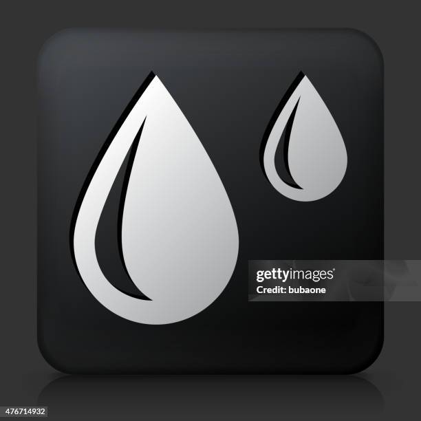 black square button with raindrops - rain drops black background stock illustrations