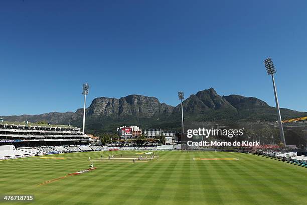 General view during day 5 of the third test match between South Africa and Australia at Sahara Park Newlands on March 5, 2014 in Cape Town, South...