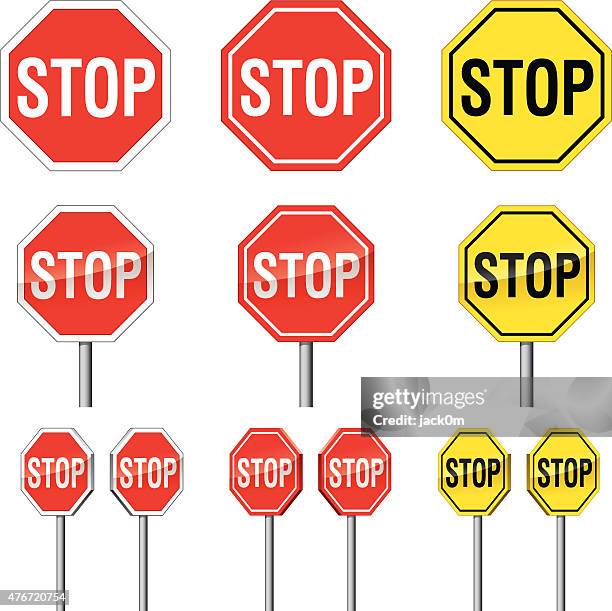 stoppschild - stopschild freisteller stock-grafiken, -clipart, -cartoons und -symbole