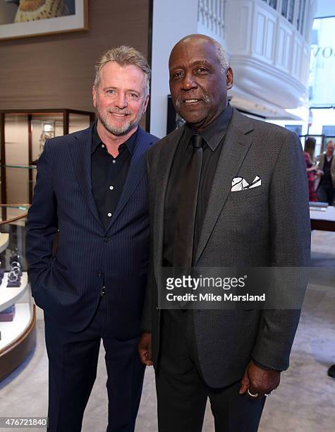 Aidan Quinnm and Richard Roundtree attend One For The Boys Dinner At Asprey New Bond St, launching A Month Of Fundraising Events To Fight Male...