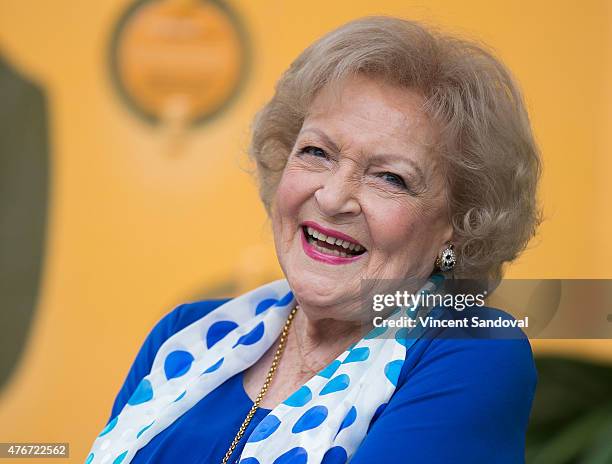 Actress Betty White attends the media preview for Greater Los Angeles Zoo Association's Beastly Ball fundraiser at Los Angeles Zoo on June 11, 2015...