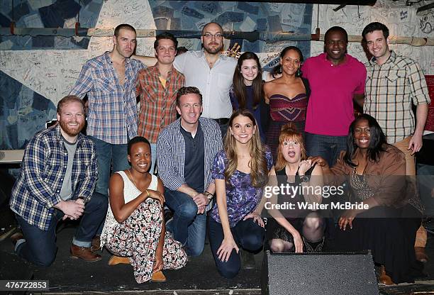 Front row: Jacob Keith Watson, Virginia Ann Woodruff, Ben Davis, Sutton Foster, Annie Golden, Anastacia McCleskey, Second row: Charlie Pollock,...