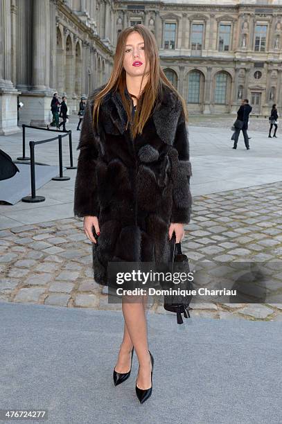 Actress Adele Exarchopoulos attends the Louis Vuitton show as part of the Paris Fashion Week Womenswear Fall/Winter 2014-2015 on March 5, 2014 in...