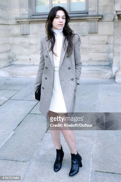 Actress Charlotte Gainsbourg attends the Louis Vuitton show as part of the Paris Fashion Week Womenswear Fall/Winter 2014-2015 on March 5, 2014 in...