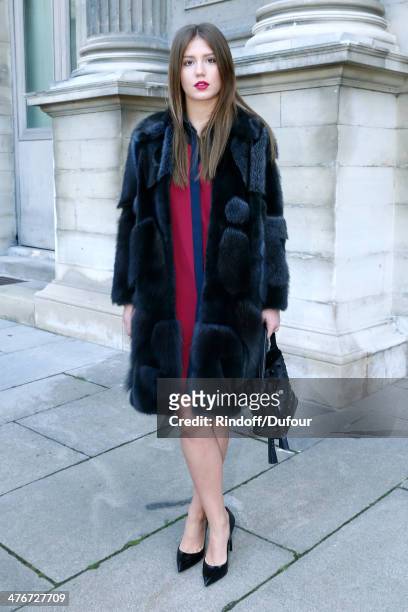 Actress Adele Exarchopoulos attends the Louis Vuitton show as part of the Paris Fashion Week Womenswear Fall/Winter 2014-2015 on March 5, 2014 in...