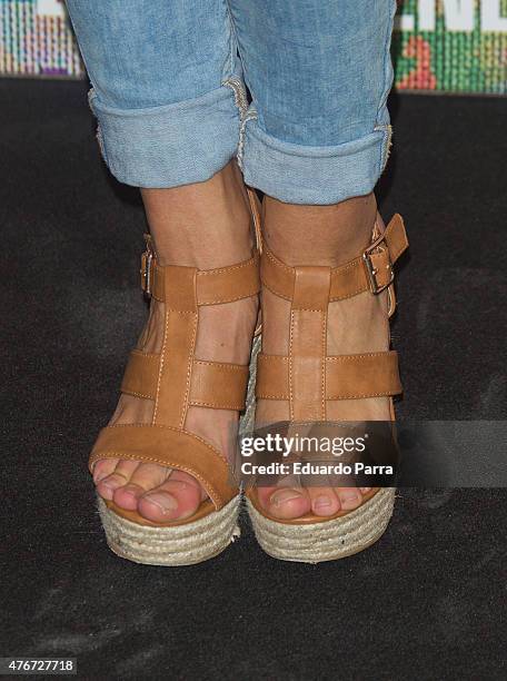 Corina Randazzo, shoes detail, attends MAC new trends party photocall at the Association of Architects on June 11, 2015 in Madrid, Spain.