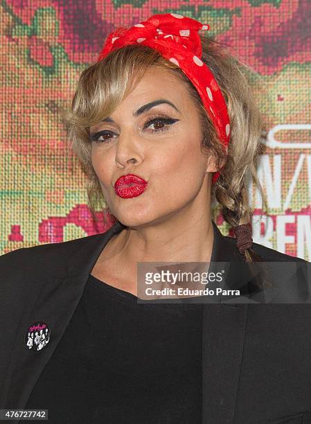 Singer Silvia Superstar attends MAC new trends party photocall at the Association of Architects on June 11, 2015 in Madrid, Spain.
