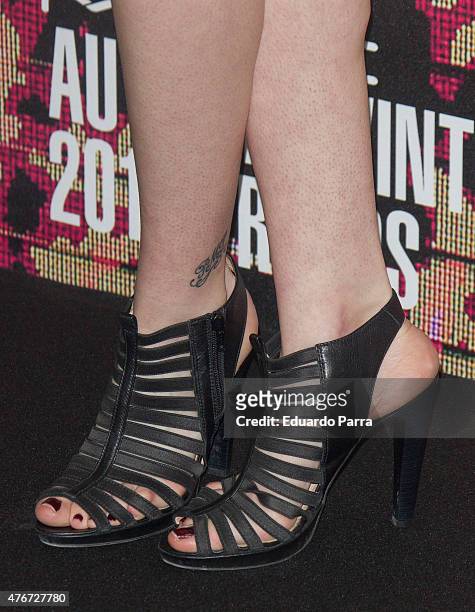 Actress Arancha Marti, shoes detail, attends MAC new trends party photocall at the Association of Architects on June 11, 2015 in Madrid, Spain.