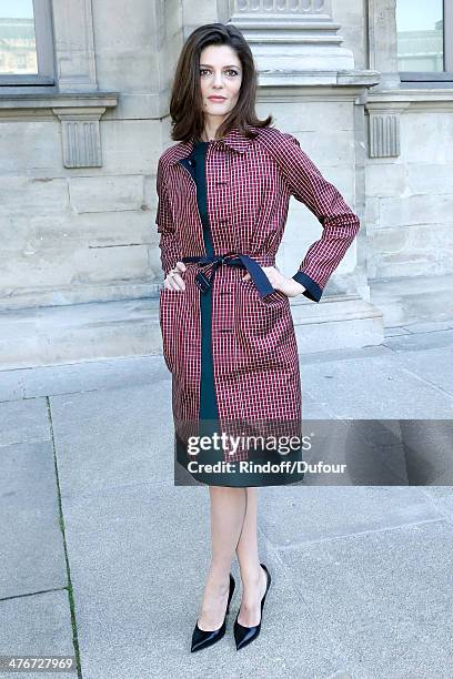 Actress Chiara Mastroianni attends the Louis Vuitton show as part of the Paris Fashion Week Womenswear Fall/Winter 2014-2015 on March 5, 2014 in...