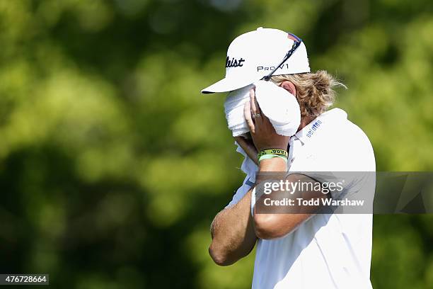 Roger Sloan of Canada walks off the 9th tee box during round one of the FedEx St. Jude Classic at TPC Southwind on June 11, 2015 in Memphis,...