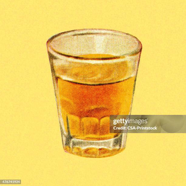 shot glass of liquor - scotch whiskey stock illustrations
