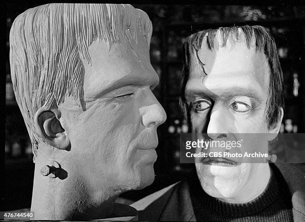 Episode, "Prehistoric Munster." Episode 25, season 2, originally aired March 10, 1966. Image dated January 11, 1966. Pictured is Fred Gwynne as...