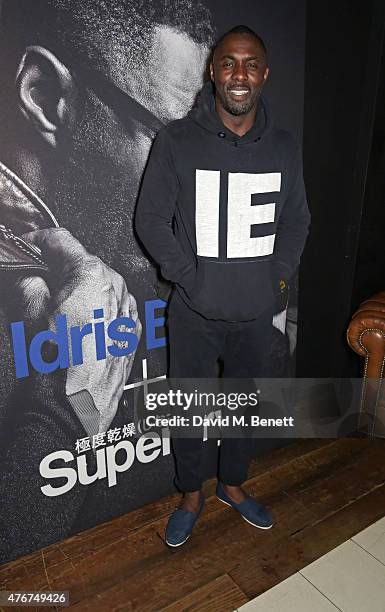 Idris Elba attends the official Idris Elba + Superdry presentation at LCM at Hix on June 11, 2015 in London, England.