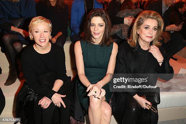 Cindy Sherman, Chiara Mastroianni and Catherine Deneuve attend the Louis Vuitton show as part of the Paris Fashion Week Womenswear Fall/Winter...