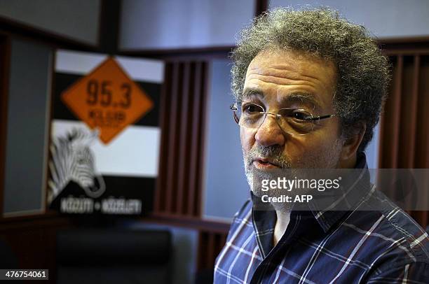 Andras Arato, president and CEO of Hungarian radio, the 'Klubradio', is pictured in his studio in Budapest on March 5, 2014. The Hungarian general...