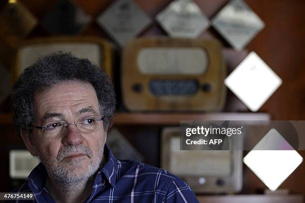 Andras Arato, president and CEO of Hungarian radio, the 'Klubradio', is pictured in his studio in Budapest on March 5, 2014. The Hungarian general...