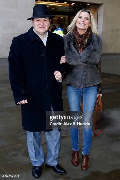 Jamie Foreman and Julie Dennis sighted at the BBC Studios on Portland Place on March 5, 2014 in London, England.