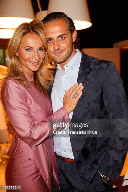 Caroline Beil and Philpp Sattler attend the 'Lobby for a Weekend' Cocktail Prologne In Berlin on June 11, 2015 in Berlin, Germany.