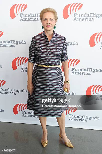 Fashion Designer Carolina Herrera attends FundaHigado America Foundation Benefit at The Glasshouses on June 11, 2015 in New York City.
