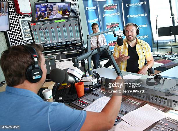 Singer-Songwriter Logan Mize visits the Morning Show with Storme Warren on SiriusXM's The Highway channel at SiriusXM Studios on June 11, 2015 in...