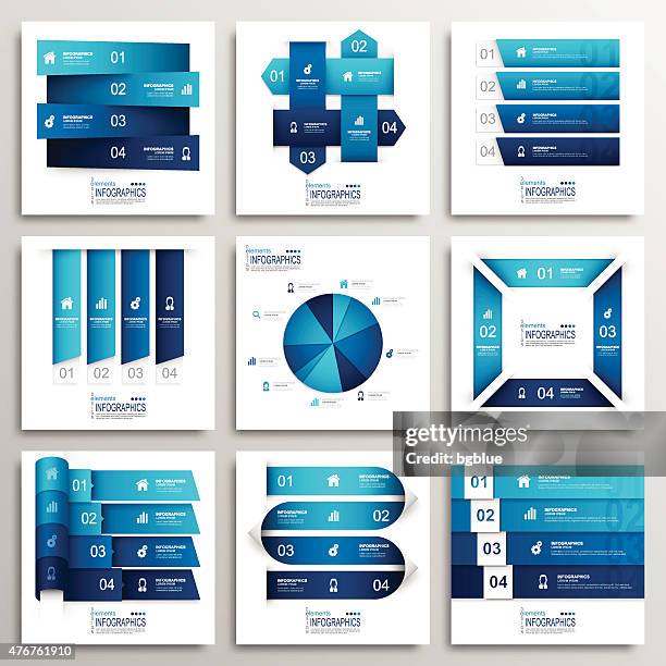 set of modern infographics elements - ombre stock illustrations