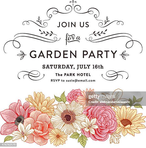 floral invitation - single flower stock illustrations