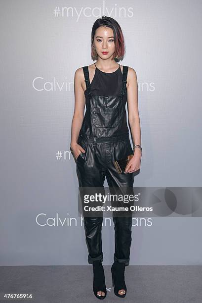 Yoon poses on the red carpet at the Calvin Klein Jeans music event with special appearance from Justin Bieber and performances by Jay Park, Kevin...
