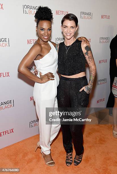 Vicky Jeudy and Ruby Rose attend the "Orangecon" Fan Event at Skylight Clarkson SQ. On June 11, 2015 in New York City.