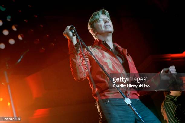 David Bowie performing at Snug Harbor Music Hall, Staten Island on Friday night, October 11, 2002.It was the opening night of Mr. Bowie's "N.Y.C....