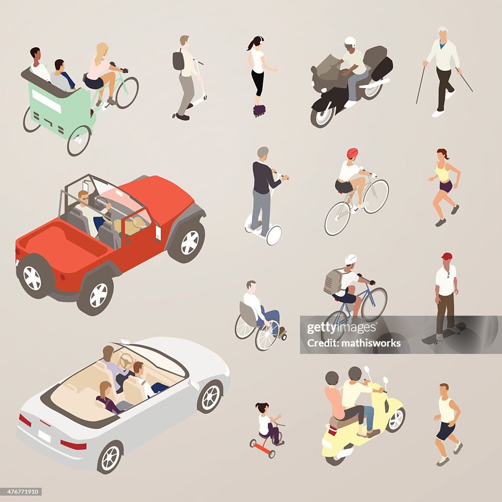 People on the Go - Flat Icons Illustration