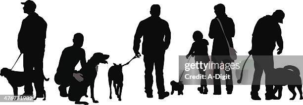 going out with my dog - pets stock illustrations