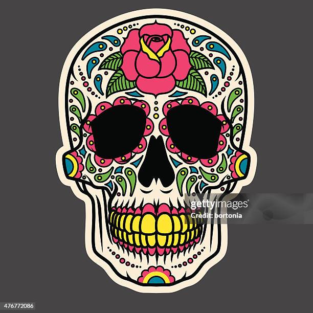 illustrations, cliparts, dessins animés et icônes de jour de la mort calavera icône de crâne de sucre - calavera